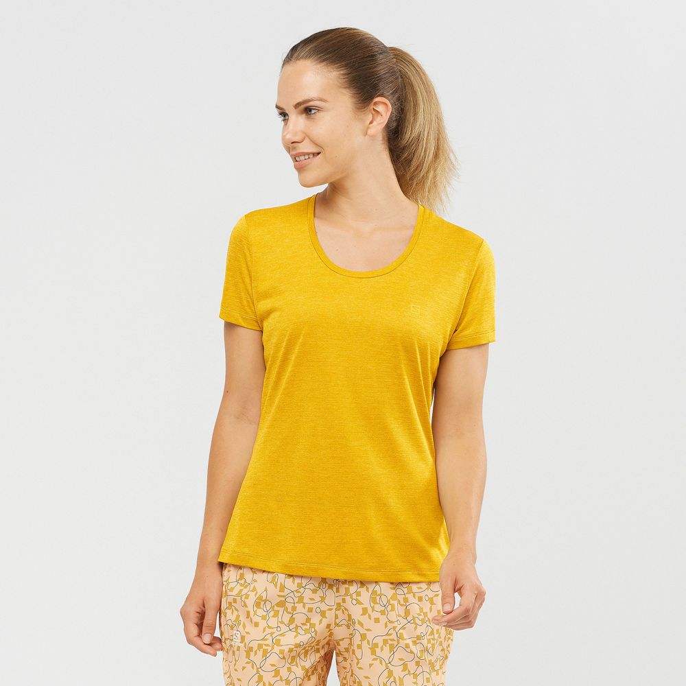 Salomon Israel AGILE - Womens T shirts - Yellow (JVGP-59870)